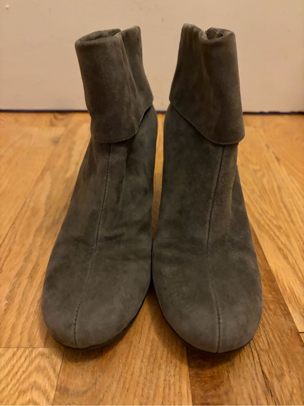 Franco Sarto Women's Suede Ankle Boots - Gray